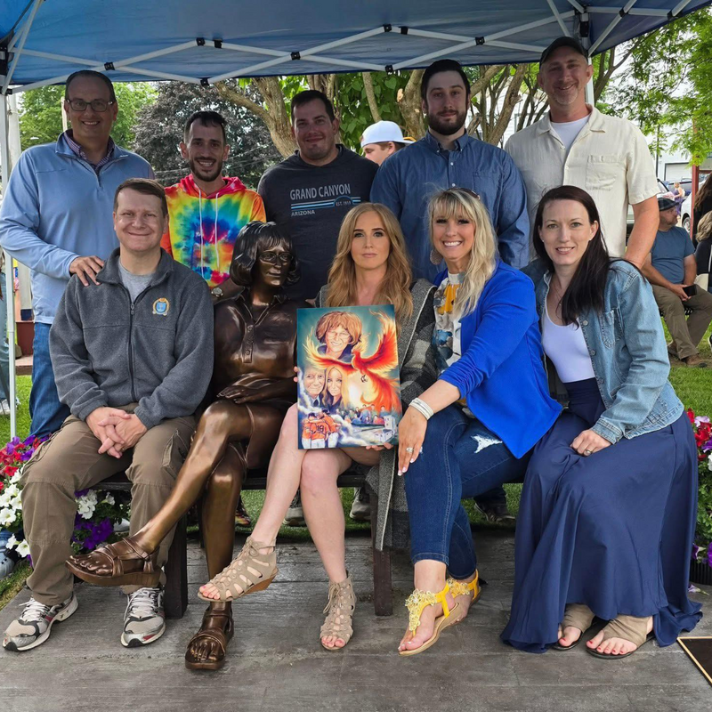 Custom Bronze Statue of Cathy Lee on Park Bench