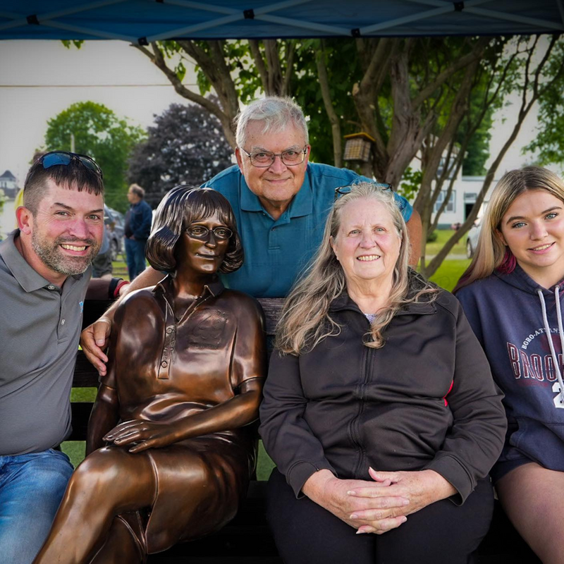 Custom Bronze Statue of Cathy Lee on Park Bench
