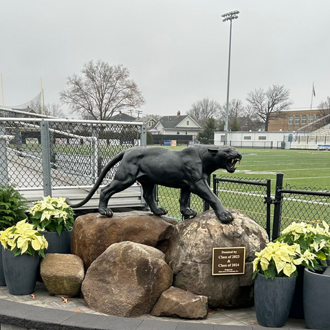 Bronze Prowling Panther Statue