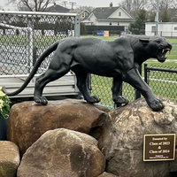 Bronze Prowling Panther Statue