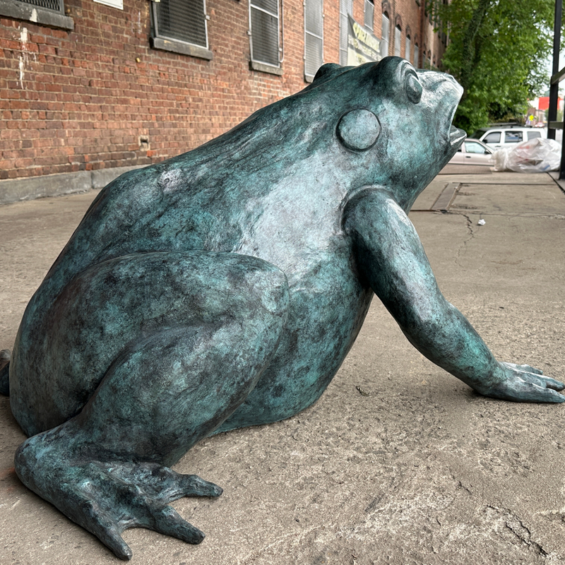 Bronze Jungle Frog Fountain