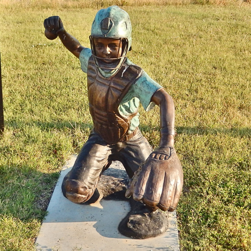 Pickoff Throw Baseball Statue