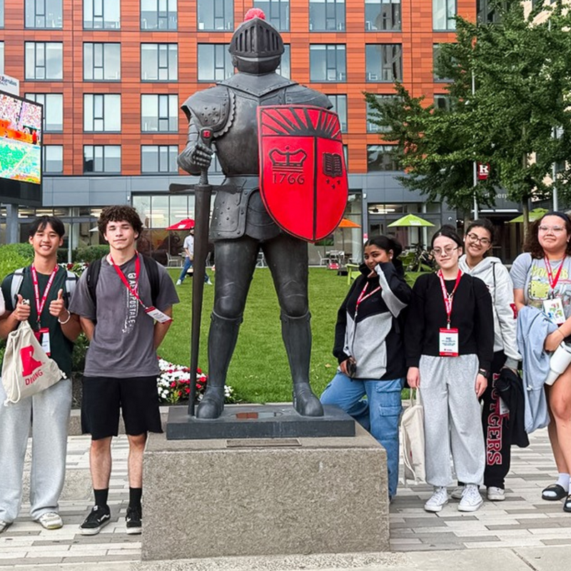 Bronze Scarlet Knight Statue