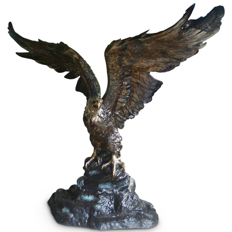 Large Commanding Outdoor Bronze Eagle Statue
