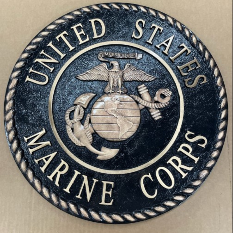 Bronze Military Plaque of the United States Marine Corps Seal