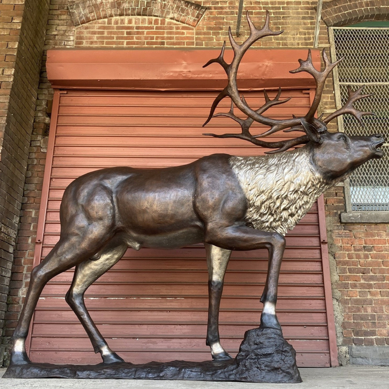 Custom Bronze Caribou Deer Statue