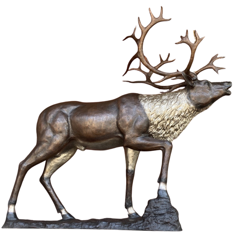 Custom Bronze Caribou Deer Statue