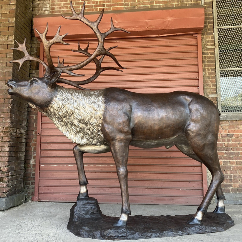 Custom Bronze Caribou Deer Statue