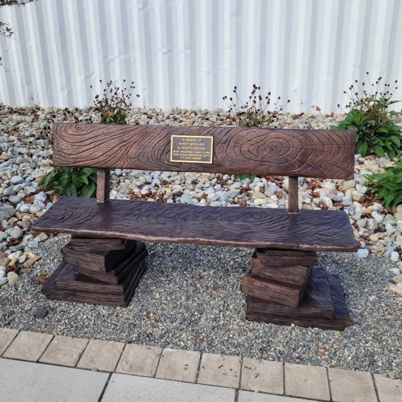 Bronze Book Buddy Bench Statue