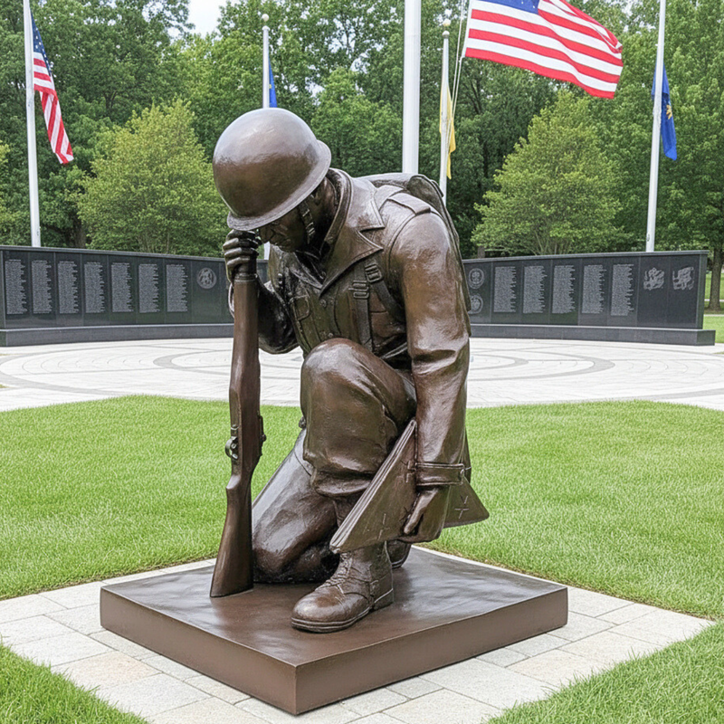 Honor the Fallen Patriotic Bronze Memorial Statue