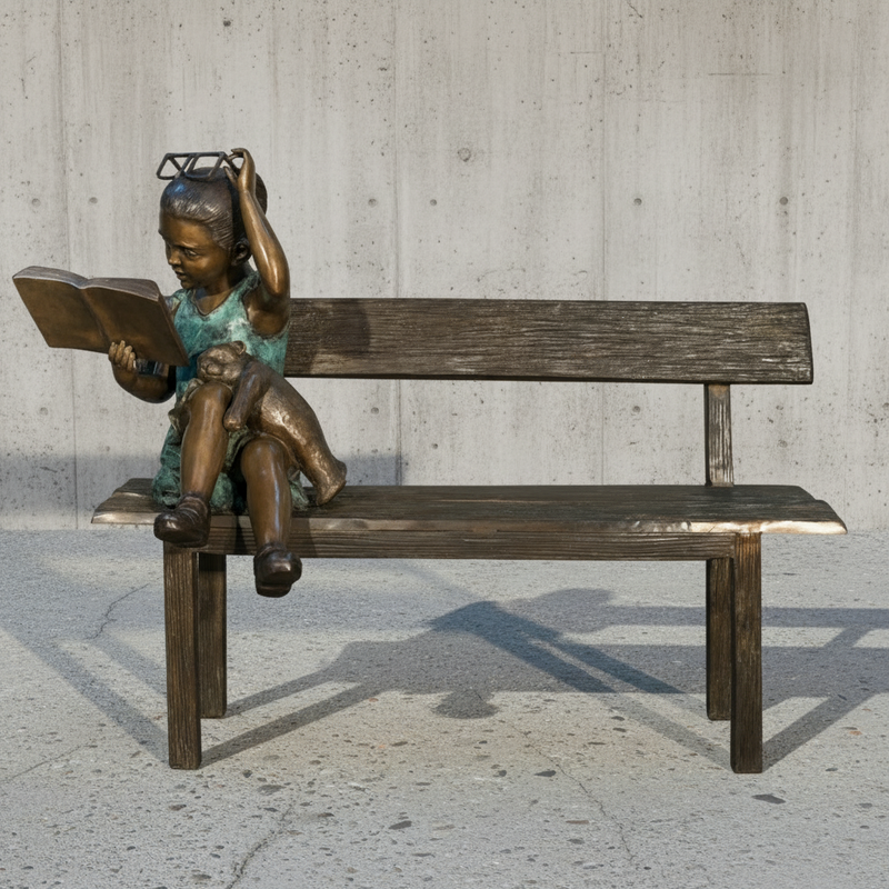Reading for Fun Bench Statue