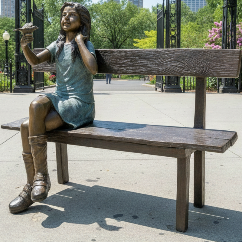 Children's Bronze Nature Bench
