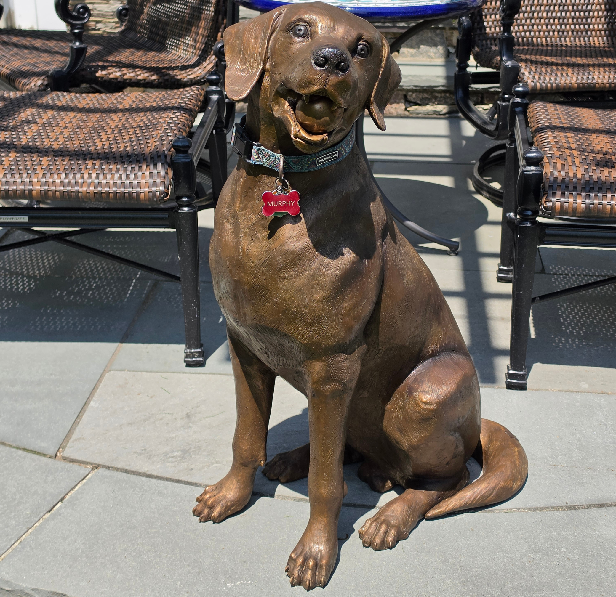 Bronze Labrador Dog Statue with Tennis Ball | Randolph Rose Collection