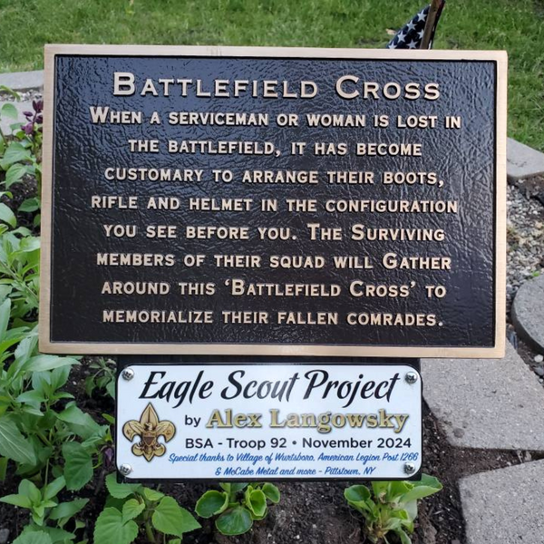 Soldier's Battlefield Cross Bronze Plaque | Randolph Rose Collection