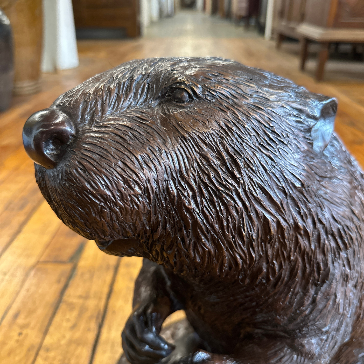 BEAVER STEP 2インチ Small Bronze Beaver Statue Sitting | Randolph Rose Collection
