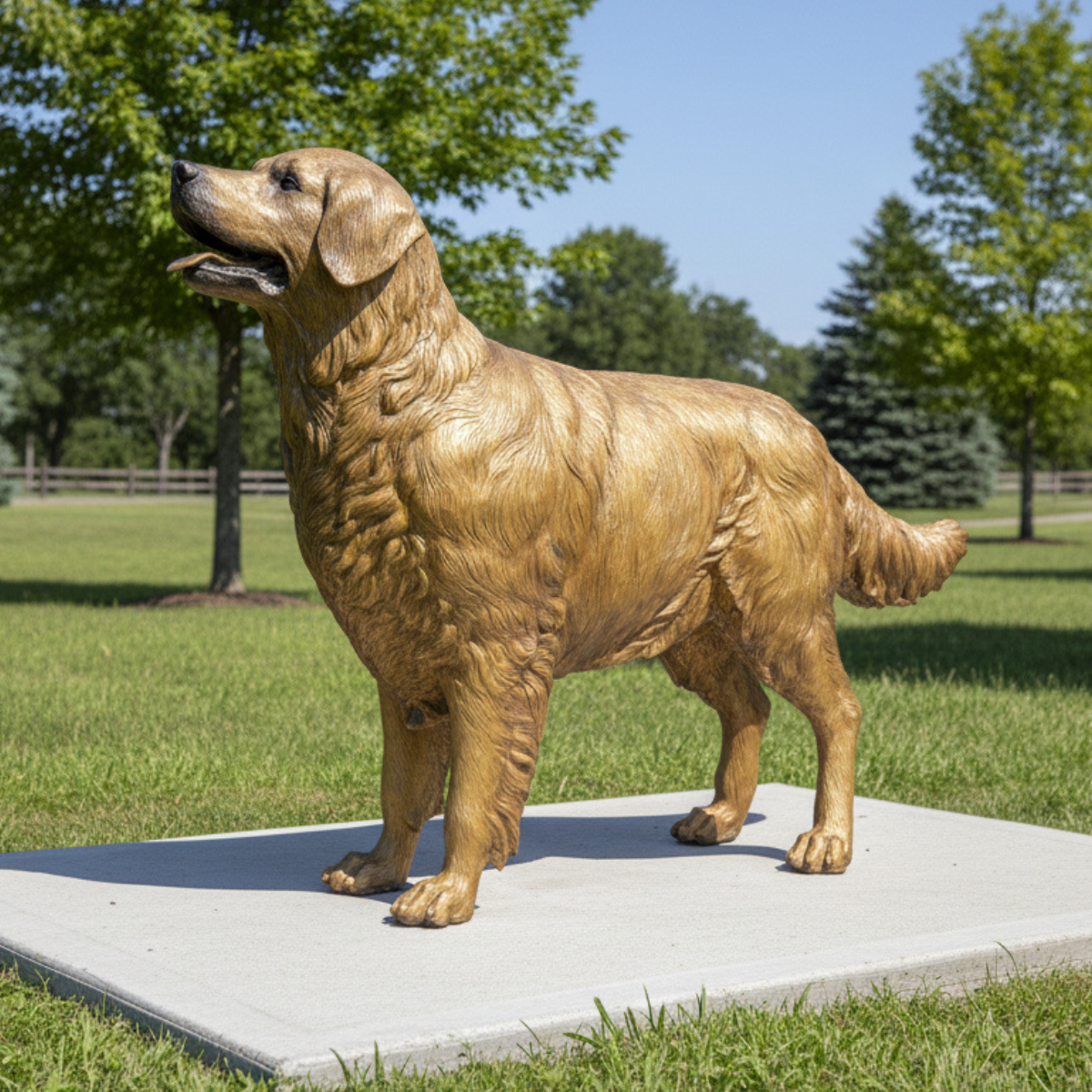 Bronze Standing Golden Retriever Dog Statue | Randolph Rose Collection