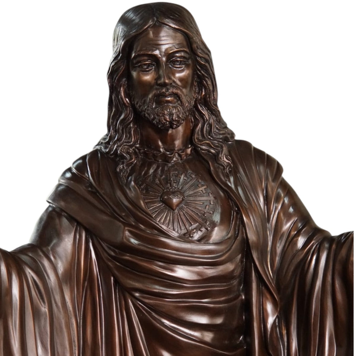 Large Bronze Jesus Statue with Open Arms | Randolph Rose Collection