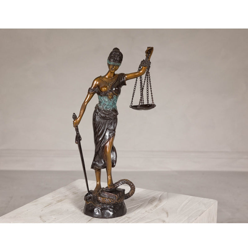 Lady Justice Bronze Tabletop Statuette