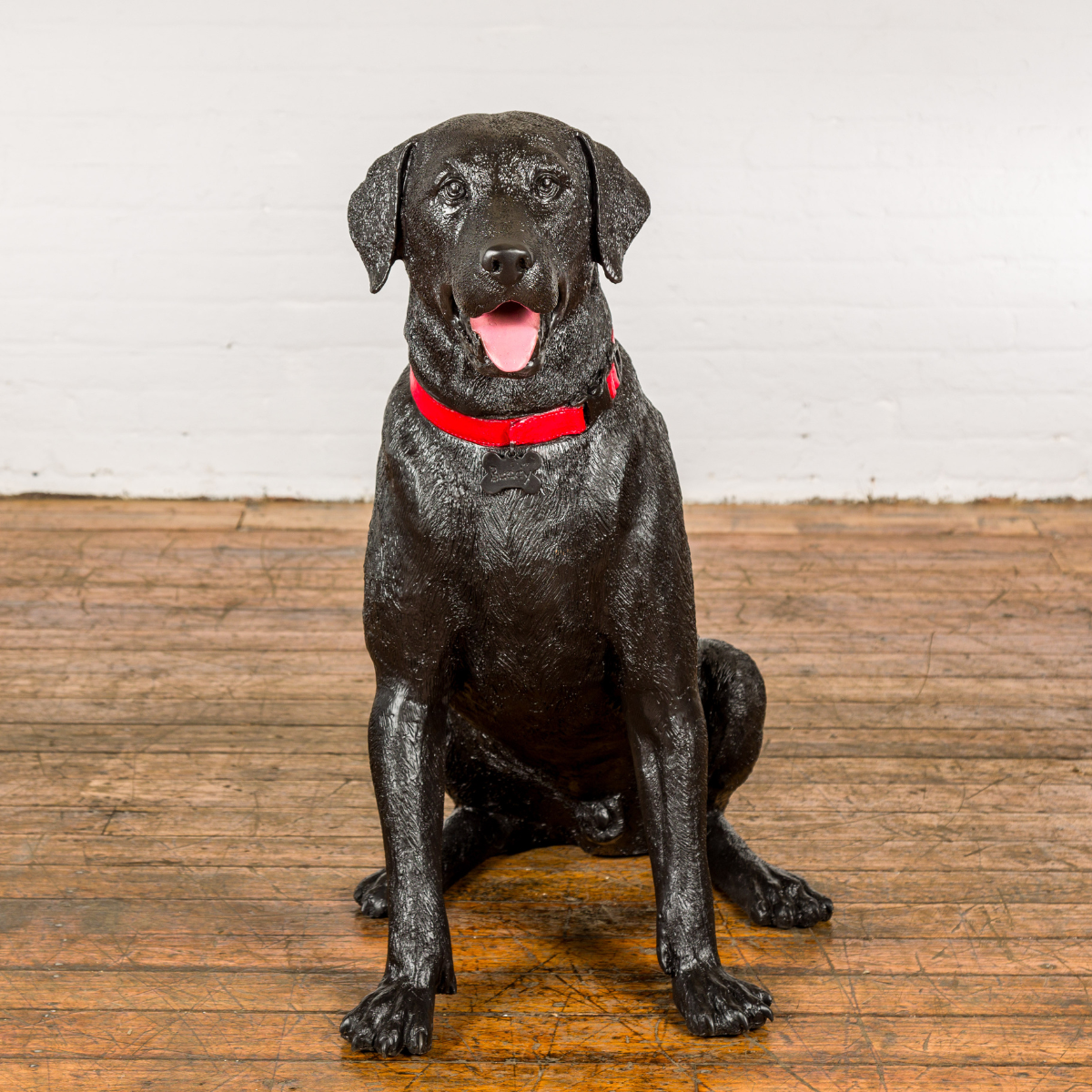 Bronze Labrador Dog Statue Sitting