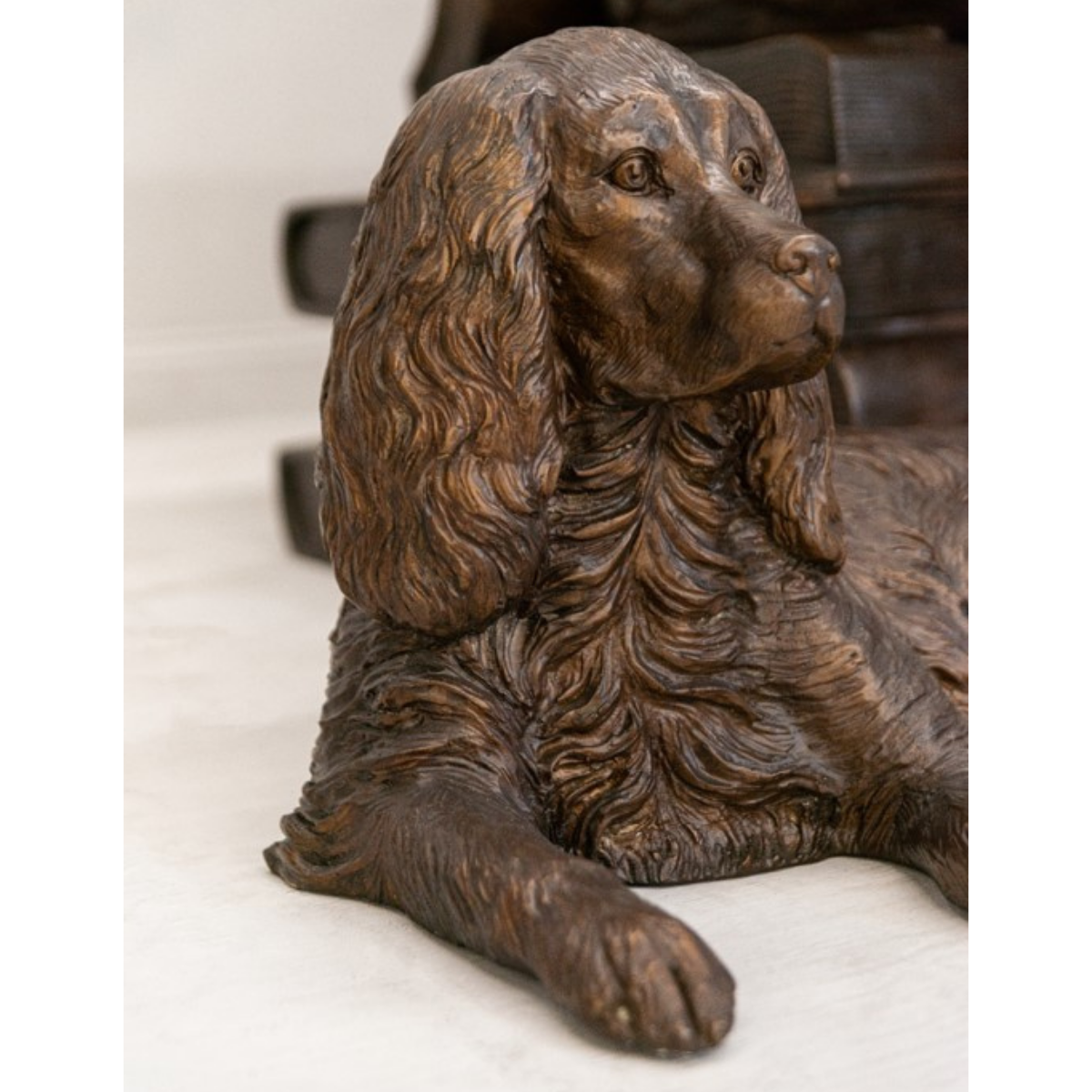 Life-size Bronze English Springer Spaniel Dog Statue | Randolph
