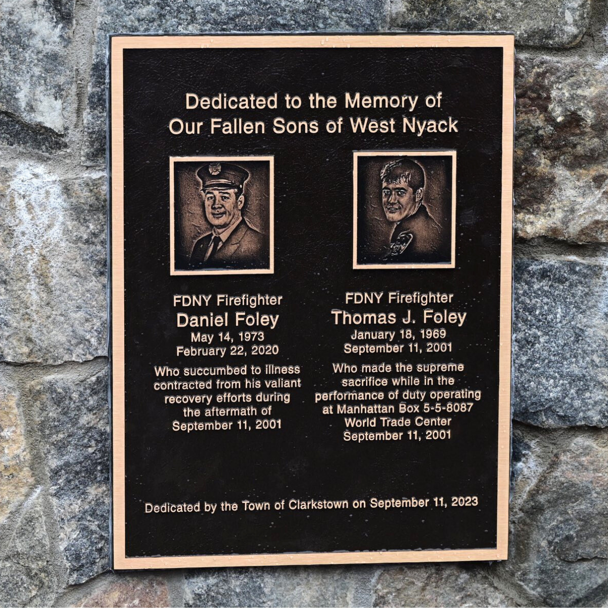 Fallen Firefighter's Bronze Memorial Plaque | Randolph Rose Collection