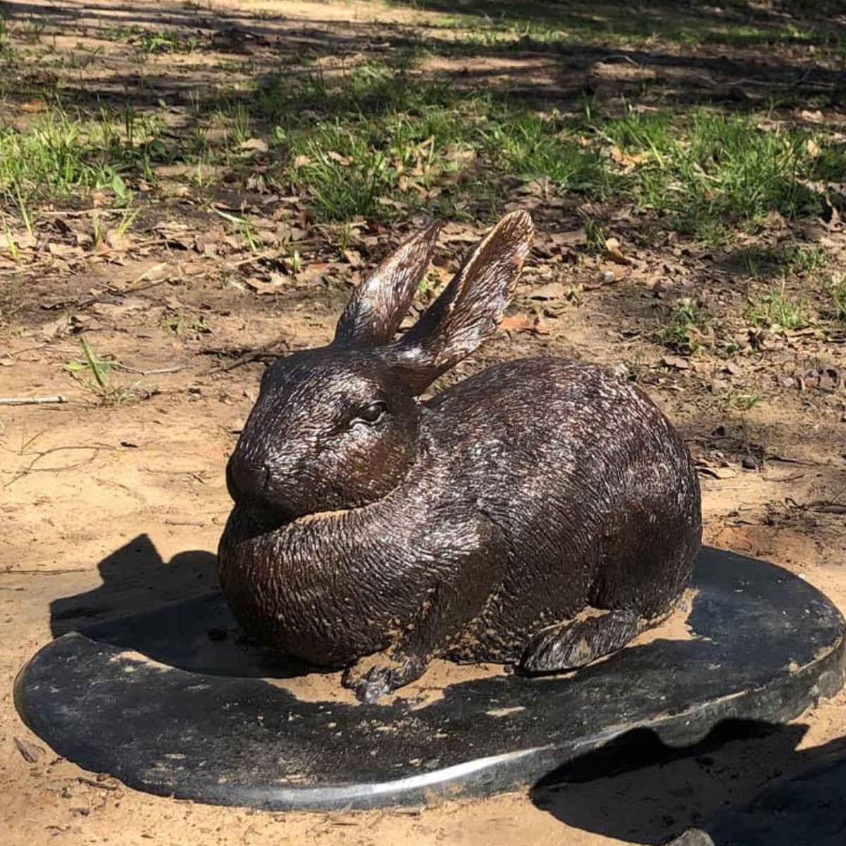 Pair of Life-size Bronze Rabbit Statues on Bronze Bases | Randolph Rose ...