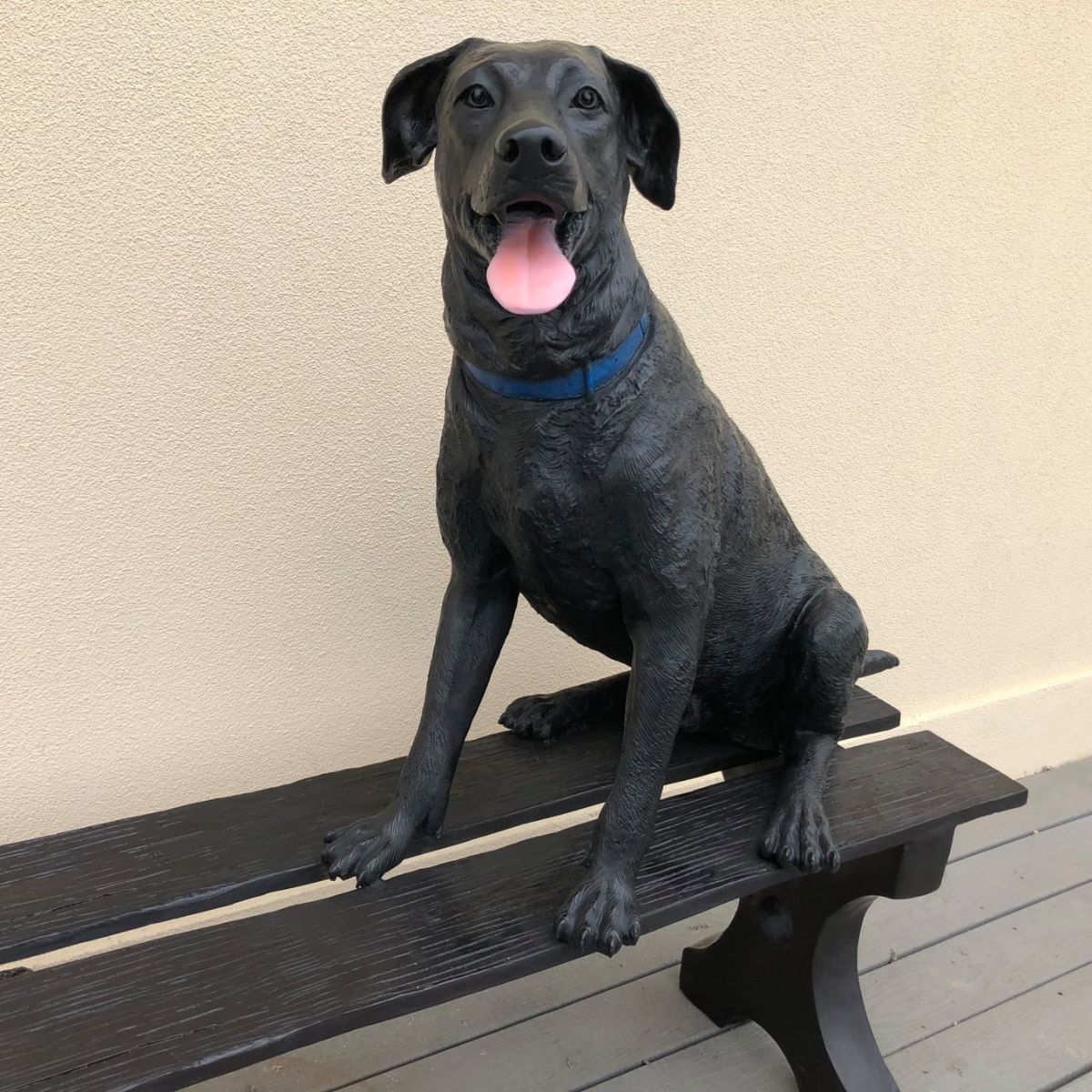 Bronze Labrador Dog Statue on Bronze Bench | Randolph Rose Collection