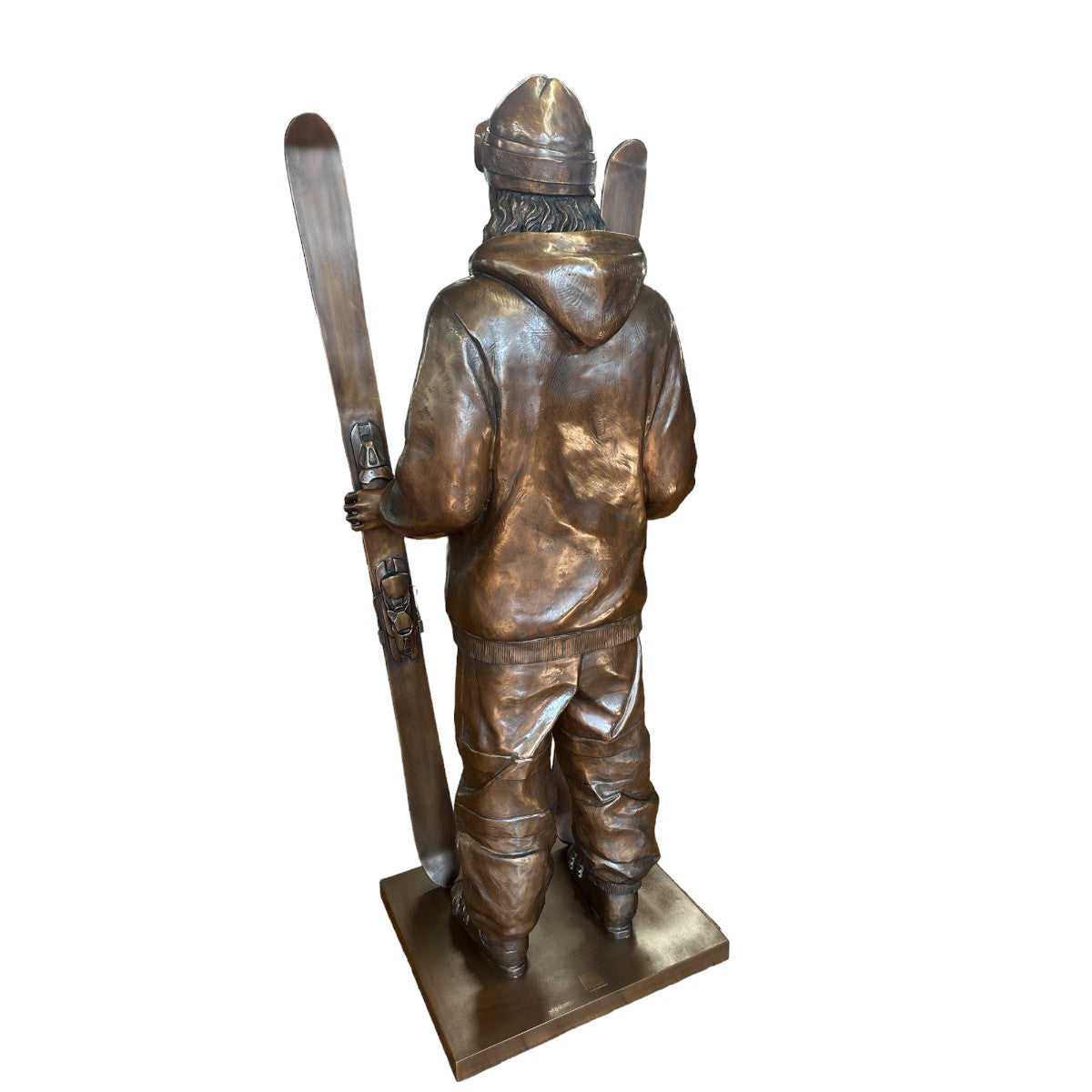 スノーレッツ 木彫り 置物 Custom Bronze Ski Statue of a Male Skier | Randolph Rose Collection