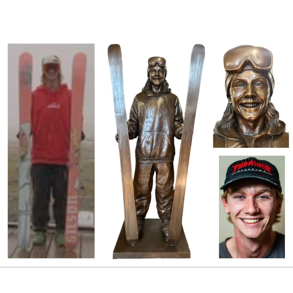 Custom Bronze Ski Statue of a Male Skier | Randolph Rose Collection