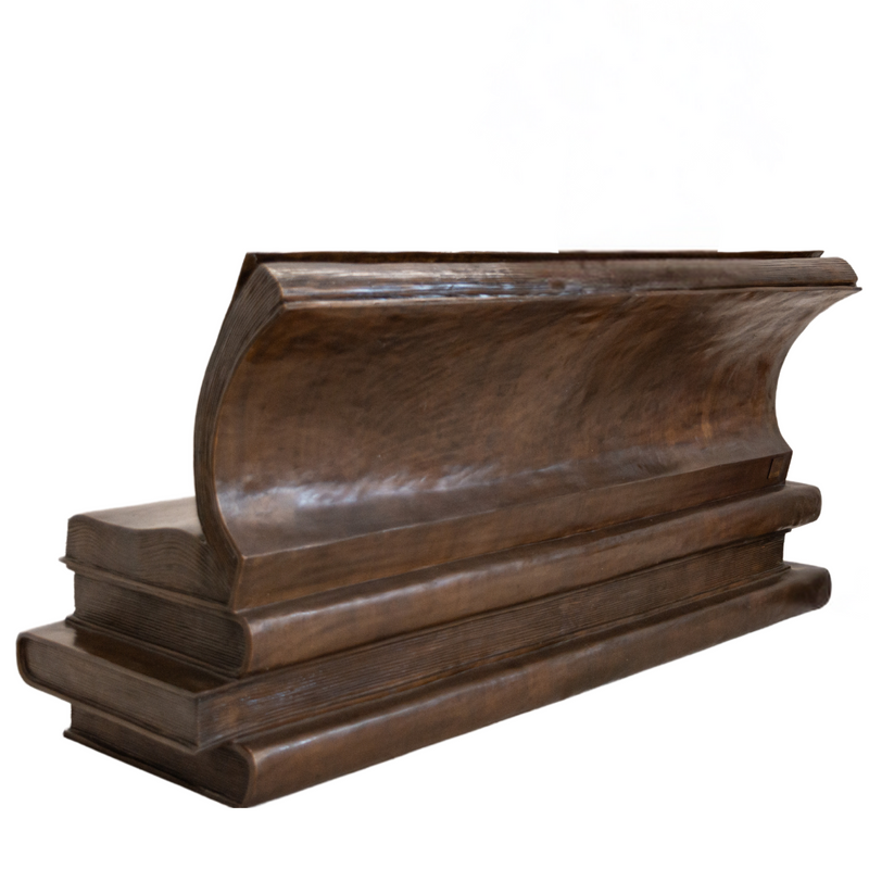 Large Bronze Book Bench of Stacked Books | Randolph Rose Collection