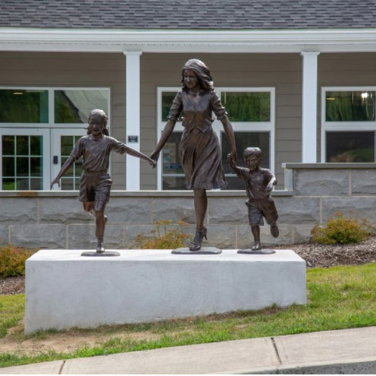 Bronze Family Statue Set of Mom & Two Kids | Randolph Rose Collection