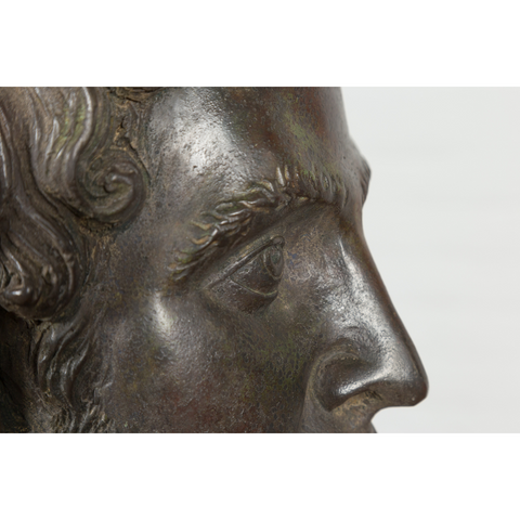 Greco-Roman Emperor Bronze Tabletop Head Bust | Randolph Rose Collection