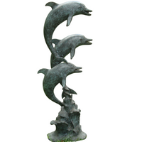 Bronze Fountain of Three Dolphins on a Wave | Randolph Rose Collection