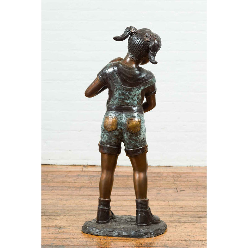 Puppy Kisses - Little Girl Holding Her Puppy Dog-Custom Bronze Statues & Fountains for Sale-Randolph Rose Collection