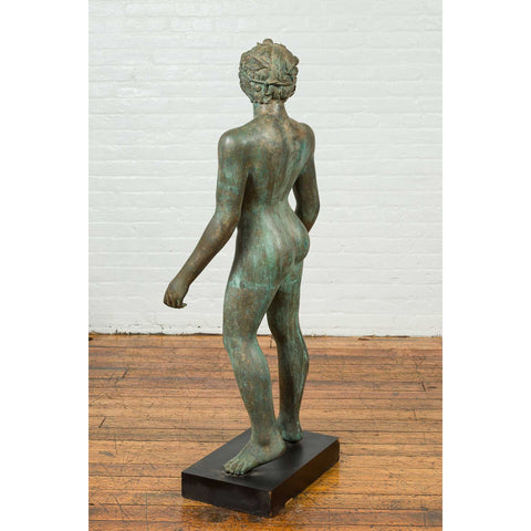 Vintage Verde Bronze Nude Male Statue