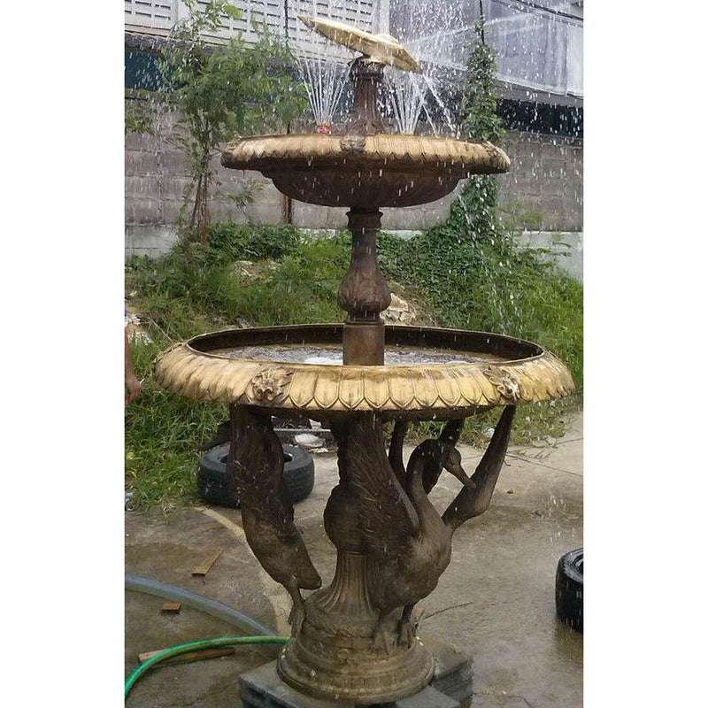 Custom Geese and Boat Fountain-Custom Bronze Statues & Fountains for Sale-Randolph Rose Collection