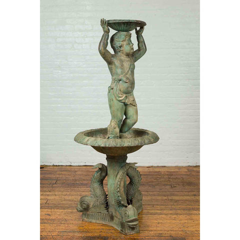 Cherub and Fish Fountain