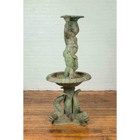 Cherub and Fish Fountain
