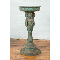 Bronze Classical Style Pedestal Urn with Putti Carrying a Basin on Their Heads-Custom Bronze Statues & Fountains for Sale-Randolph Rose Collection