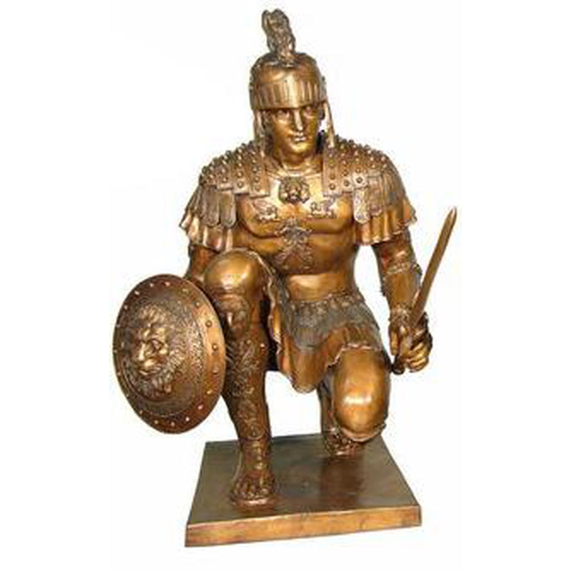 Bronze Roman Soldier with Shield and Sword