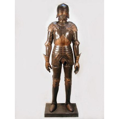 Bronze Knight with Mask Statue