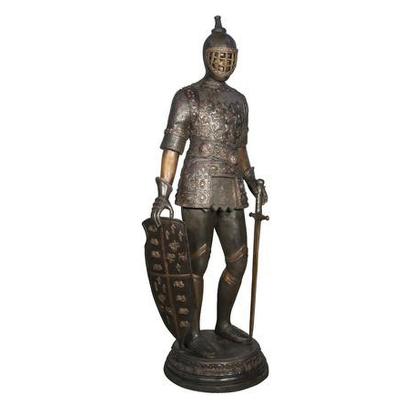 Bronze Standing Knight with Shield and Sword