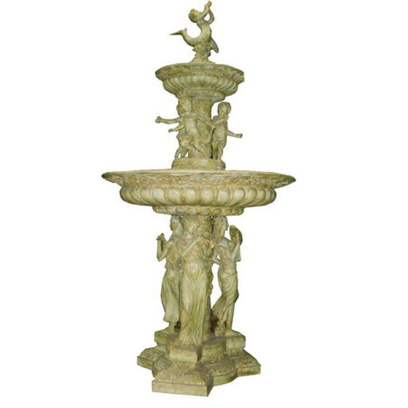 Bronze Cherub and Graces Fountain