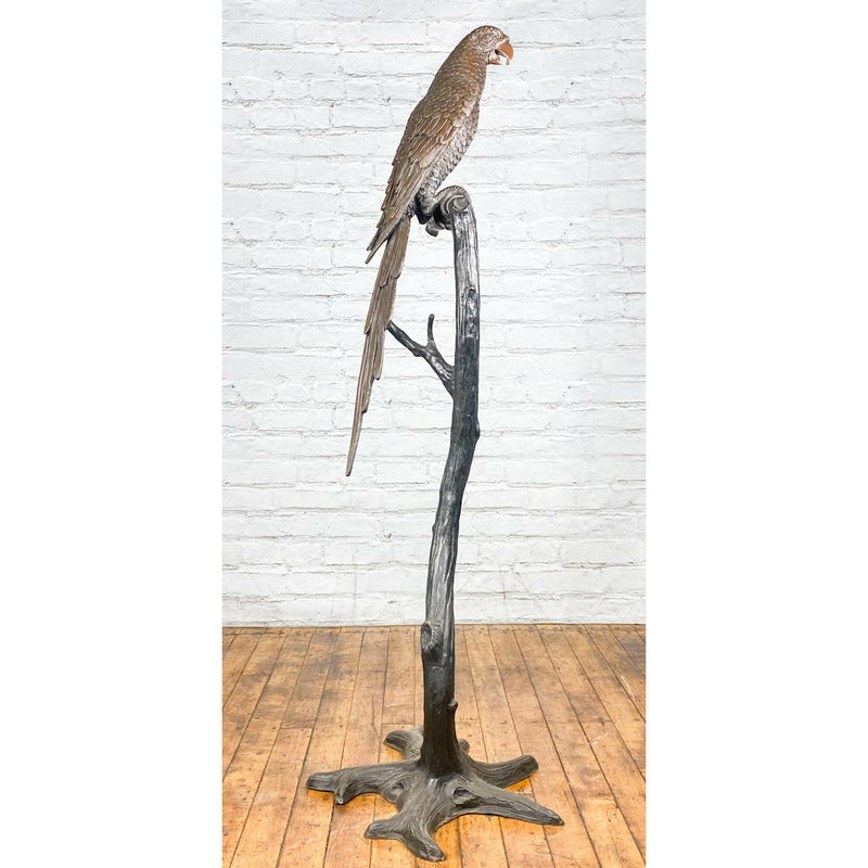 Parrot on Branch-Custom Bronze Statues & Fountains for Sale-Randolph Rose Collection