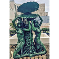 Two Ladies Holding Clamshell Fountain-Custom Bronze Statues & Fountains for Sale-Randolph Rose Collection
