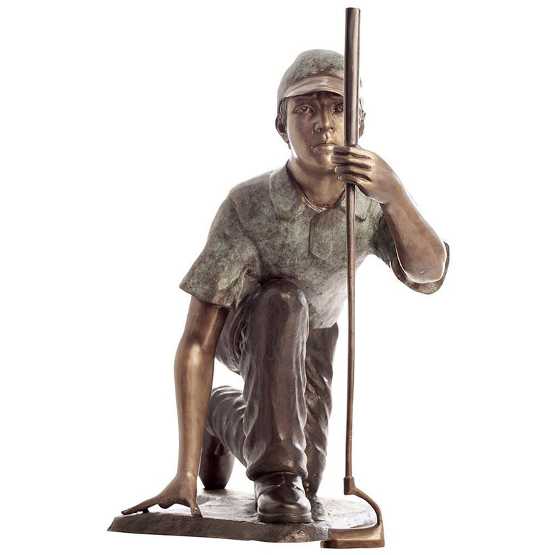 Reading the Green - Kneeling Golfer-Custom Bronze Statues & Fountains for Sale-Randolph Rose Collection
