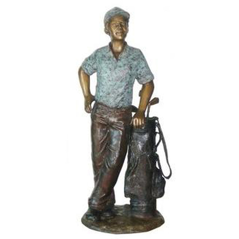 Bronze Statue of Male Golfer