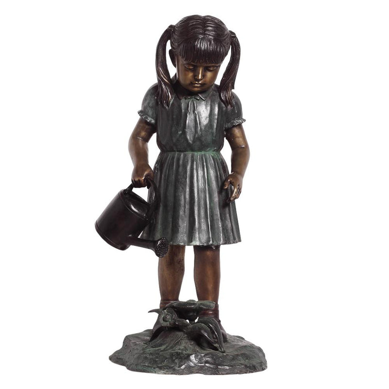 Bronze Statue of a Girl with a Watering Can