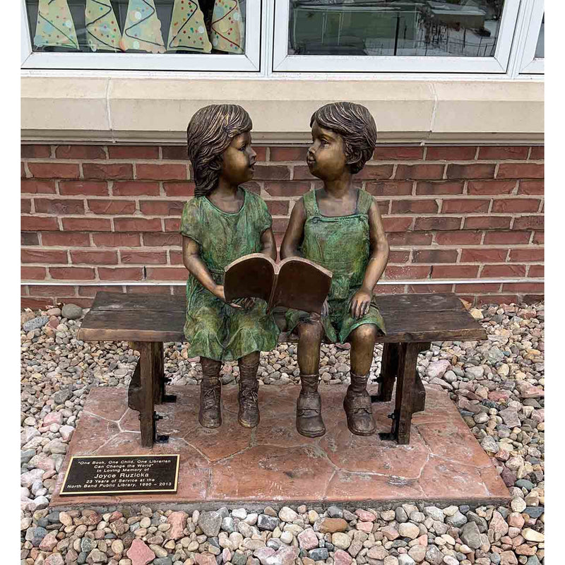 Companions Together on Bench-Custom Bronze Statues & Fountains for Sale-Randolph Rose Collection