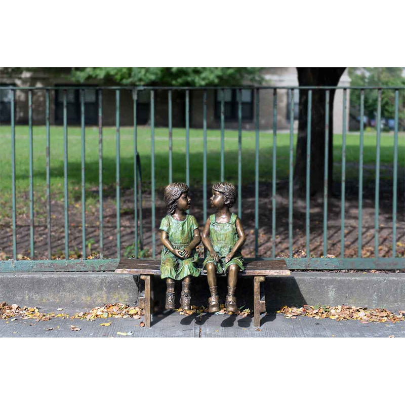 Companions Together on Bench-Custom Bronze Statues & Fountains for Sale-Randolph Rose Collection